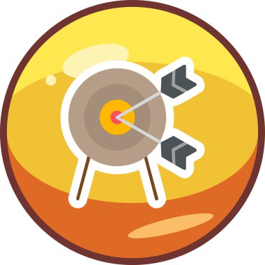 Oklu ağ simgesi olan hedef basit illüstrasyon