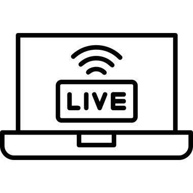Canlı Yayın Ağı simgesi, vektör illüstrasyonu              