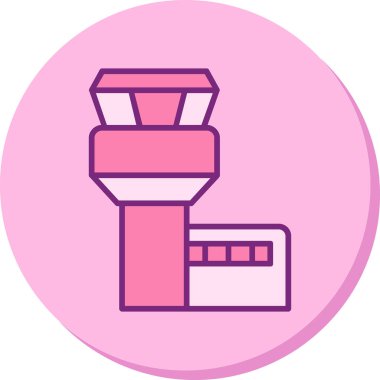 Uçuş Kontrol Kulesi web simgesi, vektör illüstrasyonu 