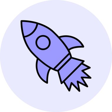 İzole edilmiş arkaplanda roket ağ simgesi