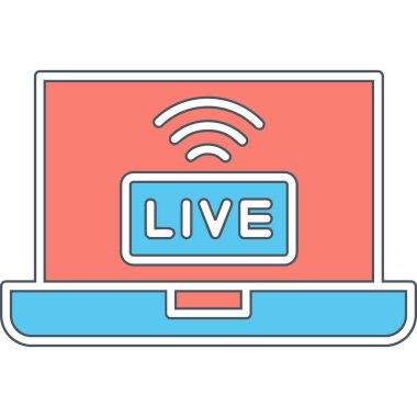 canlı yayın simgesi, vektör illüstrasyonu basit tasarım