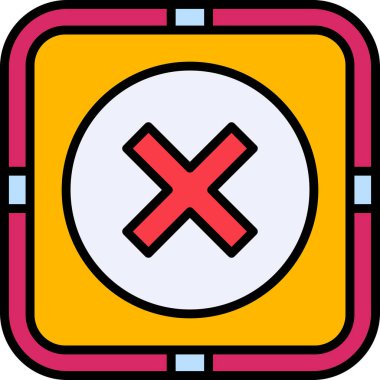 çapraz iptal simgesi, vektör illüstrasyonu 