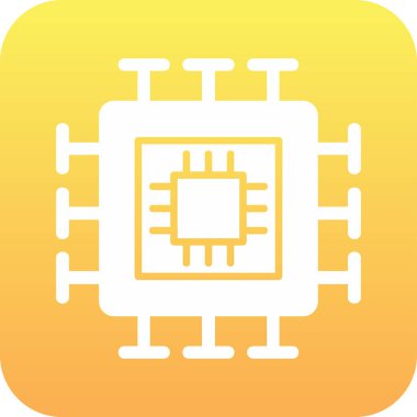 İşlemci. Web simgesi basit tasarım 