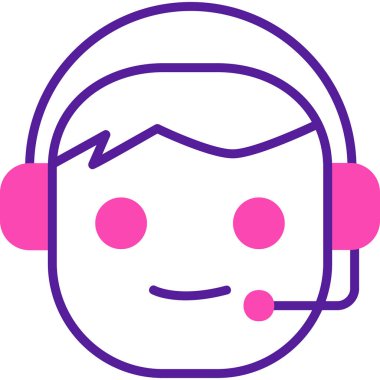 Çağrı Merkezi, operatör simgesi vektör çizimi