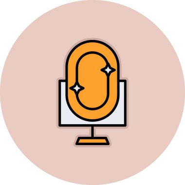 Ayna simgesinin vektör illüstrasyonu 