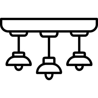 Asılı Lambalar simgesinin vektör illüstrasyonu           