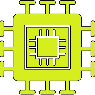 İşlemci. Web simgesi basit tasarım 