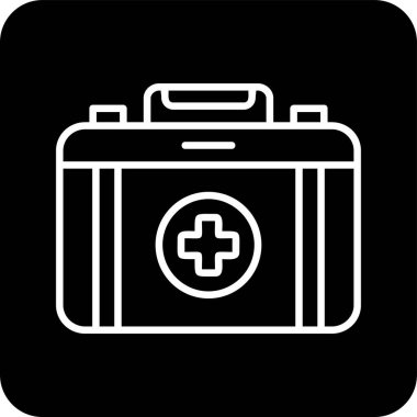 İlk Yardım Kiti tıbbi ikon vektör çizimi