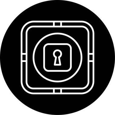 kilit düz simge vektör çizim