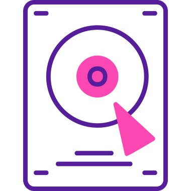 Sabit disk simgesi, vektör illüstrasyonu basit tasarım