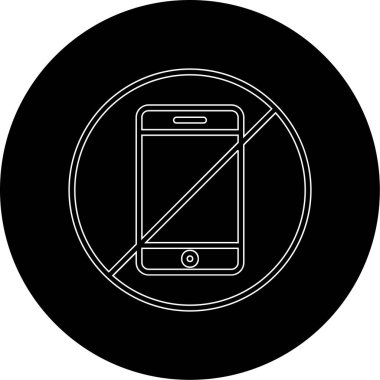 Telefona izin yok, vektör illüstrasyonu basit tasarım