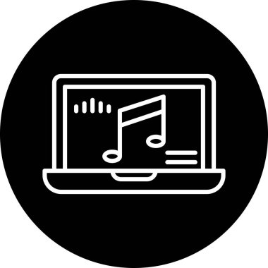 dizüstü bilgisayar vektör illüstrasyonu üzerine nota