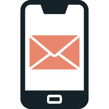 Telefon mesajı simge vektör çizim