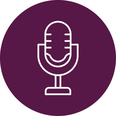 Retro mikrofon simgesi, vektör çizim 