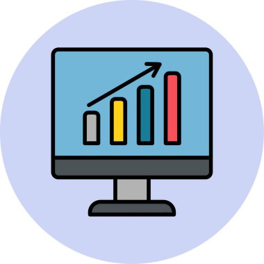 iş veri analiz simgesi vektör illüstrasyonu