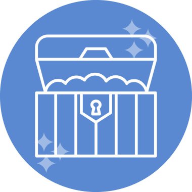 hazine sandığı simge vektör çizim 