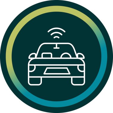 Özerk Otomobil Web simgesi, vektör illüstrasyonu 