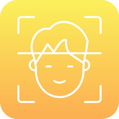 Yüz Tanıma vektör simgesi izole edildi. Yüz logosu taranıyor.