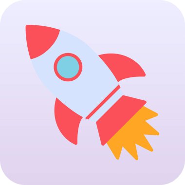 İzole edilmiş arkaplanda roket ağ simgesi