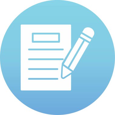 kalem ile doküman. Web simgesi basit illüstrasyon