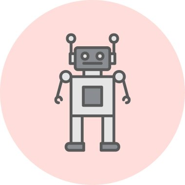 robot. Web simgesi basit illüstrasyon 