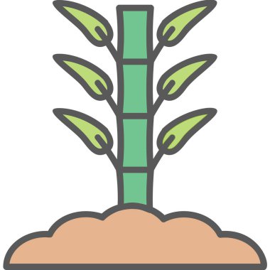 Bamboo icon, vector illustration simple design