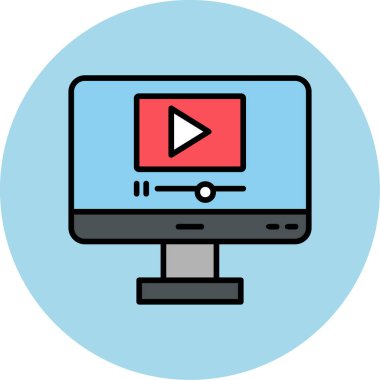 video oynatıcı simgesi, vektör illüstrasyonu basit tasarım