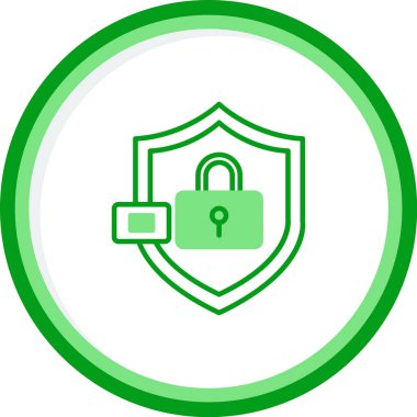 Kalkanlı veri koruma simgesi, vektör illüstrasyonu basit tasarım