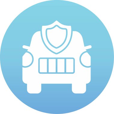 Araba sigortası simgesi, vektör illüstrasyonu basit tasarım
