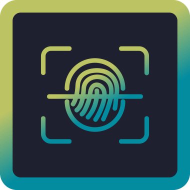 Parmak Tarayıcı Web simgesi, vektör illüstrasyonu