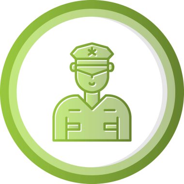 Güvenlik subayı simgesi, vektör illüstrasyonu basit tasarım