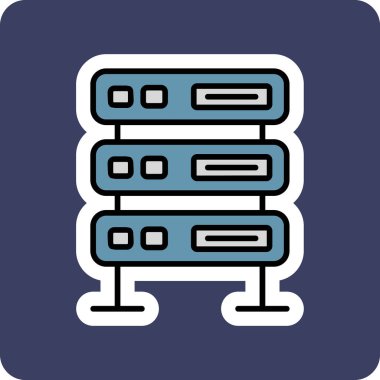 bilgisayar sunucu simgesi, vektör illüstrasyonu basit tasarım