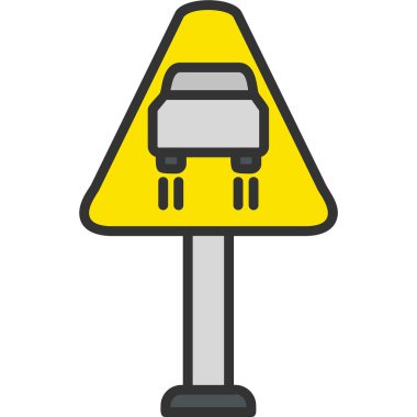 Düz Yol Simgesi, Vektör İllüstrasyonu 