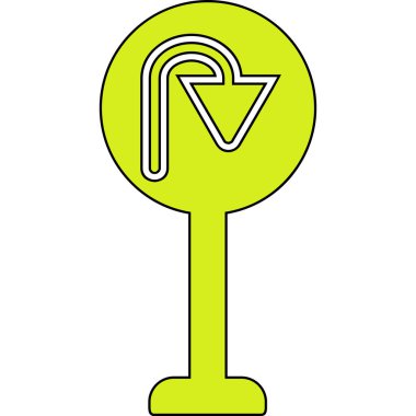 U Dönüş simgesi vektör illüstrasyonu         