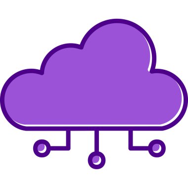 bulut hesaplama web simgesi vektör illüstrasyonu 