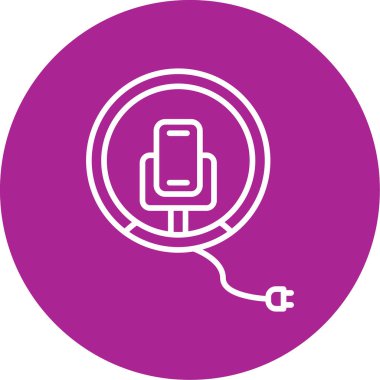 kablosuz şarj simgesi, vektör illüstrasyonu basit tasarım