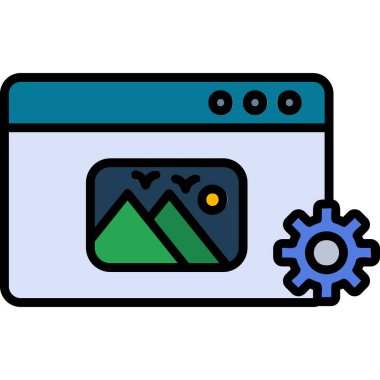 İçerik Yönetimi Sistemi modern simgesinin vektör illüstrasyonu            