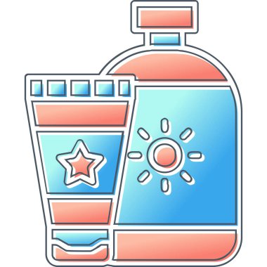 Güneş kremi modern simgesinin vektör illüstrasyonu               