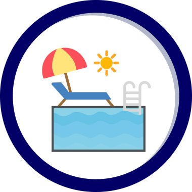 yüzme havuzu ikonu vektör illüstrasyonu