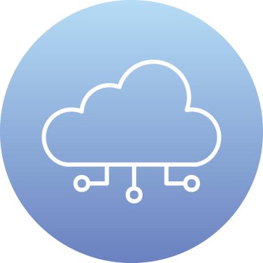 bulut hesaplama web simgesi vektör illüstrasyonu 