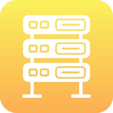 bilgisayar sunucu simgesi, vektör illüstrasyonu basit tasarım