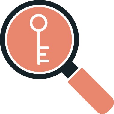 Anahtarlı büyüteç, vektör illüstrasyonu basit tasarım