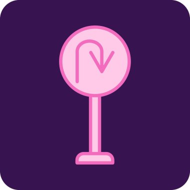 U Dönüş simgesi vektör illüstrasyonu         