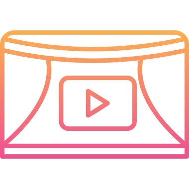 Sinema, video oynatıcı ikon vektör illüstrasyonu