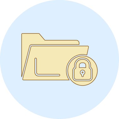 Dizin kilidi simgesi, basit illüstrasyon