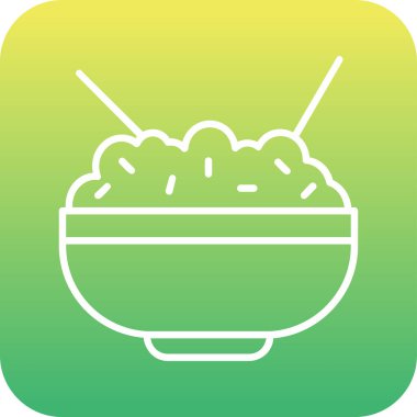 Pirinç kasesi. Web simgesi basit illüstrasyon            