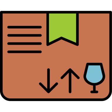 Kırılgan simge, vektör illüstrasyonu basit tasarım