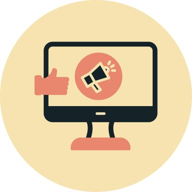 Viral pazarlama düz simgesi, vektör çizim                      