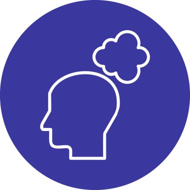 Düşünen baş simgesi, vektör çizimi basit tasarım