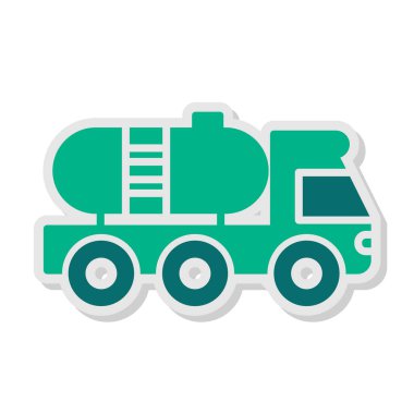 Petrol kamyonu simgesinin vektör çizimi             